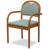 Home affaire Armlehnstuhl ROMA, Stuhl, Armlehnstuhl, Sessel, Komfortsessel, Made in Italy (1 St), Stapelbar,Fleckenabweisendes Gewebe,Massivholz,Maße B/T/H: 58/54/86 cm beige