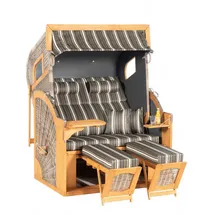 SonnenPartner Strandkorb 405 Z Comfort XL PE-KS vint.oak Pinie teakfb.