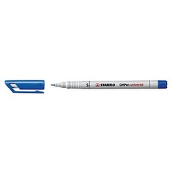 10 STABILO OHPen universal Folienstifte blau 0,4 mm non-permanent