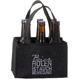 MIK funshopping Flaschenträger Dosenträger Bierflaschenträger Bierflaschentasche Biertasche Männertasche Männerhandtasche mit 6 Fächer (Bier Holen ist auch Bewegung)