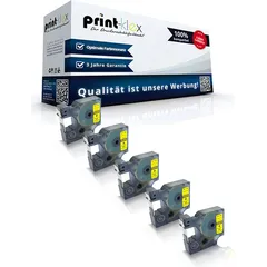 5x Kompatible Schriftbänder für Dymo D1 45018 Labelmanager 280 Labelmanager 300 Labelmanager 350 Labelmanager 350 D S0720580 12mmx7m Kassetten Pa...
