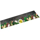 vidaXL Küchenteppich Waschbar Gewürze 60x300 cm Samt