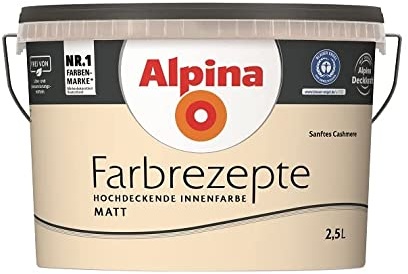 Alpina Farbrezepte Innenfarbe Wandfarbe matt, 2,5 L Sanftes Cashmere, Creme