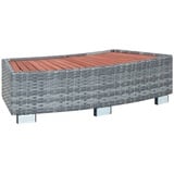 DOTMALL Poolleiter Pooltreppe Outdoor Poly Rattan,wetterfest, UV-beständig,92×45×25cm grau