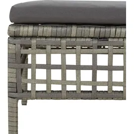 vidaXL Gartenhocker mit Kissen Grau Poly Rattan