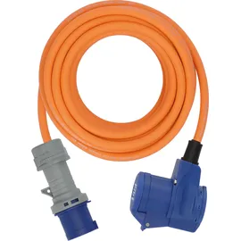 Brennenstuhl Camping CEE-Verlängerungskabel mit CEE-Stecker und Winkelkupplung inkl. Schutzkontakt-Kombisteckdose mit LED Spannungsanzeige (10m, orange