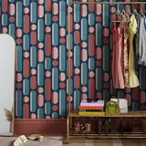 Envy Vliestapete Morse 0,52 m x 10 m 1 St Blau/Rosa/Grün