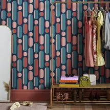Envy Vliestapete Morse 0,52 m x 10 m 1 St Blau/Rosa/Grün
