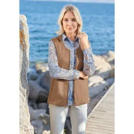 GOLDNER Kurzgröße: Velourslederimitat-Weste", in camel | Gr.: 20,