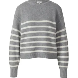 s.Oliver Gestreifter Strickpullover grau 4XL