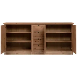 Livetastic Sideboard, Eiche Artisan, Metall, 4 Fächer, 4 Schubladen, 200x90x40 cm, Wohnzimmer, Kommoden & Sideboards, Sideboards