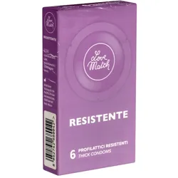 Resistente – 6 verstärkte Kondome, 53 mm, zylindrisch (6 Kondome) 6 St