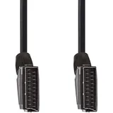 Nedis SCART-Kabel SCART Stecker SCART Stecker Vernickelt 480p 1,50m Rund PVC Schwarz Etikett