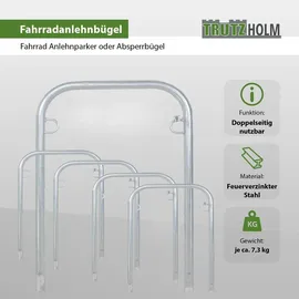 Trutzholm Fahrradständer Parker Typ U 5 x 114 x 78 cm Stahl feuerverzinkt Ø 49 mm grau