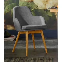 Armlehnstuhl HOME AFFAIRE "Livry", grau, B:62cm H:83cm T:63cm, Polyester, Stühle, Polsterstuhl, Schalenstuhl