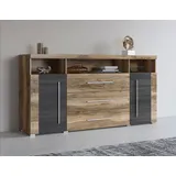 INOSIGN Sideboard »Roger,Breite 182cm, stilvolle Schrank, 2 Holztüren 3 Schubladen«, Kommode mit viel Stauraum, Einlegeböden verstellbar,