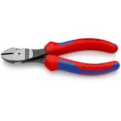 KNIPEX 74 02 160 Kraft-Seitenschneider 160 mm schwarz atramentiert poliert mit Mehrkomponenten-Hüllen