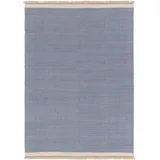 benuta pop Wollteppich, Blau, Textil, Beton Optik, Rechteckig, 80x120 cm, Gots, pflegeleicht, Teppiche & Böden, Teppiche, Naturteppiche