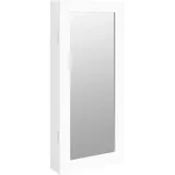 vidaXL Schmuckschrank mit Spiegel Wandmontage Weiß 30x8,5x67 cm