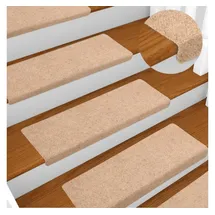 vidaXL Stufenmatten Selbstklebend 5 Stk. 65x21x4 cm Creme Rechteckiger Rand