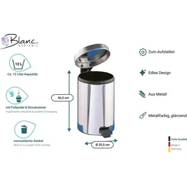 Blanc HYGIENIC Badezimmer Abfallbehälter 12 l Weiß