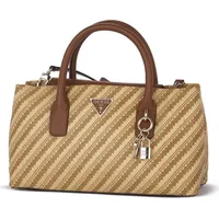 GUESS Handtasche Simona Satchel Bag Natural / Cognac