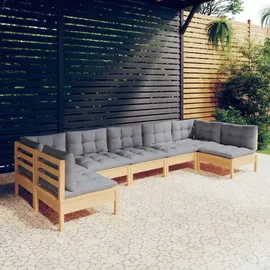 vidaXL Garten-Lounge-Set 7-tlg. grau Kiefer