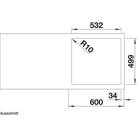 Blanco Subline 500-IF/A SteelFrame weiß + Excenterbetätigung + InFino