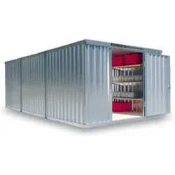 FLADAFI® Materialcontainer- Kombination MC 1360 Verzinkt, zerlegt mit Holzfußboden
