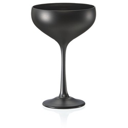 Crystalex Cocktailglas Sektschale, Kristallglas, Kristallglas, 180 ml, 4er Set schwarz|weiß