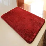 Reyox Badezimmerteppich rutschfest, Wasserabsorbierenden Badematte, Weich Flauschig Badteppich, Fußmatte für Wohnzimmer Schlafzimmer Badezimmer Weinrot 80 x 110 cm