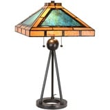 Clayre&Eef Tischlampe 5LL-6164, Tiffany-Design grün/braun