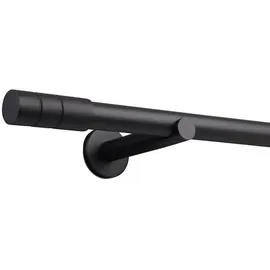 deco-raum Gardinenstange nach Maß 1-Lauf Zylinder Ø 25mm Schwarz, 360cm