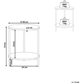 Beliani Beistelltisch Reva Weißer Marmor