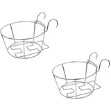 Kisangel Blumentopfhalter Dekoratives und Elegantes Hängendes Blumenregal Balkongeländer 2 Stück aus Edelstahl mit Hängenden Griffen für Balkon und Garten
