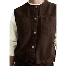 Marc O'Polo relaxed fit, Weste aus Baumwoll-Lyocell-Mix, Dunkelbraun, XL