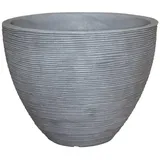 Pflanzkübel Rillentopf rund aus Kunststoff, Farbe:betonfarbe