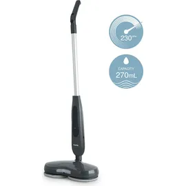 h.koenig Akku-Mopp LST70, Wischmopp, 270ml Fassungsvermögen, LED-Licht, Geräuscharm, Besen für Hartholz und Fliesen, 4 Pads,