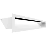 Kratki Lüftungsgitter Luft | Warmluftgitter 9 x 60 cm | Weiß | Abluftgitter für Kamin Belüftung | Lufteinlass in einem Winkel von 45 Grad | überhitzungbeständig | Ideal für Moderne Innenräumen