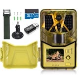 RecorCam Wildkamera 36MP 4K Ultra HD Wildtierkamera mit 44pcs 940nm No Glow IR LEDs Bewegungsmelder Nachtsicht, 0,2s Nachtsicht Wildkamera mit 32G Speicherkarte IP66 Wasserdicht für Wildbeobachtung