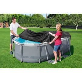 BESTWAY PVC-Abdeckplane 305 x 184 cm, schwarz, oval