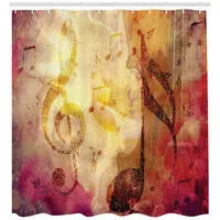 ABAKUHAUS Duschvorhang 175 x 180 cm gelb rosa