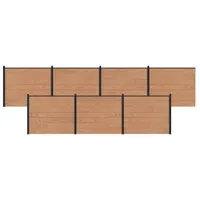 vidaXL Zaunelement 7 pcs 0 x 0 cm Braun/Aluminium