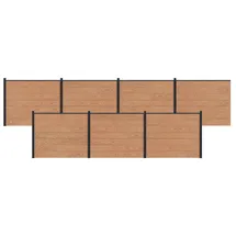 vidaXL Zaunelement 7 pcs 0 x 0 cm Braun/Aluminium