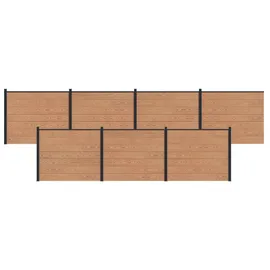vidaXL Zaunelement 7 pcs 0 x 0 cm Braun/Aluminium