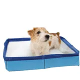 Hundepool Faltbarer Klein Katzenpool - 50x50x10 cm Eckig Katzenpool, Planschbecken Ohne Aufblasen Für Haustiere, Blau Katzen Pool Für Große Kleine Hunde Katzen