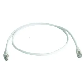Telegärtner Patchkabel CAT 6a S/FTP 0.5 m Weiß Flammwidrig, mit Knickschutztülle 1 St.