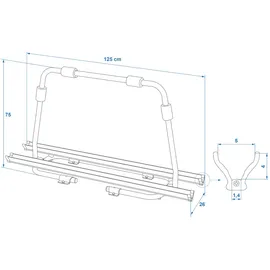 PRO PLUS Deichsel Fahrradträger Schwarz für 2 Fahrräder