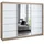 A&J MöbelLand Schiebetürenschrank VILUNO 1 200 x 215 x 59,5 cm Weiß/Schwarz