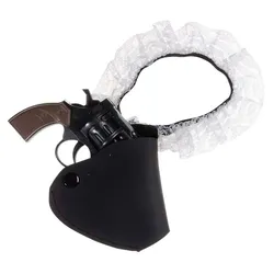 Verbrecherin Strumpfband mit Holster und Waffe - OS